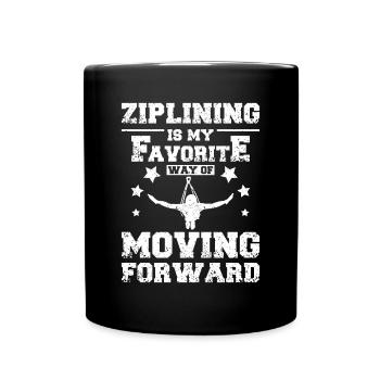 Ziplining way of moving forward - Full Colour Mug - black - Front