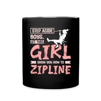 Laissez cette fille vous montrer comment faire de la tyrolienne - Mug uni - noir - Devant