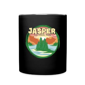 Jasper Canada Alberta Souvenir Campin - Full Colour Mug - black - Front