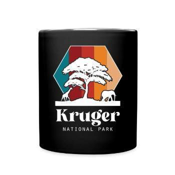 Nationalpark Afrika Krüger-Safari Big Five Elephan - Tasse einfarbig - Schwarz - Vorne
