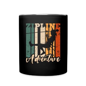 Aventure en tyrolienne - Mug uni - noir - Devant
