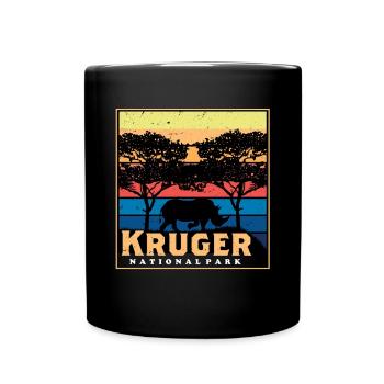 Krüger Nationalpark Safari Rhino Africa Big Five S - Tasse einfarbig - Schwarz - Vorne