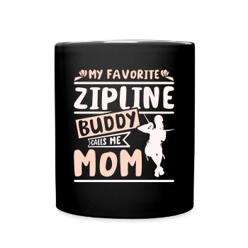 Mon copain de tyrolienne préféré m’appelle maman - Mug uni - noir - Devant