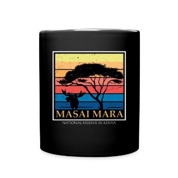 Kenia Masai Mara Nationalreservat Afrika Safari Wi - Tasse einfarbig - Schwarz - Vorne