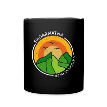 Sagarmatha National Park Tibet Everest Snow Nepal - Full Colour Mug - black - Front