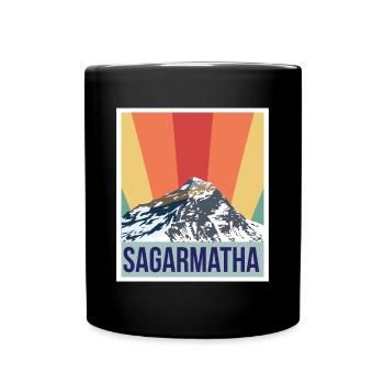 Sagarmatha Mountains Retro National Park Tibet Nepa - Mug uni - noir - Devant