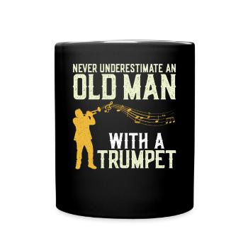 Trumpet Player Dad Father Retired - Tasse einfarbig - Schwarz - Vorne