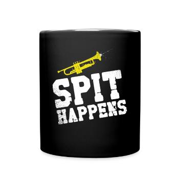 Trumpet Player Pun Vintage Spit - Full Colour Mug - black - Front