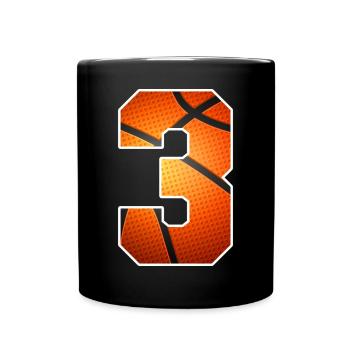 Kinder 3. Geburtstag Basketballspieler 3 Jahre alt - Tasse einfarbig - Schwarz - Vorne