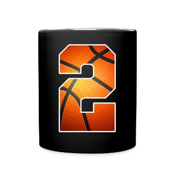 Kinder 2. Geburtstag Basketballspieler 2 Jahre alt - Tasse einfarbig - Schwarz - Vorne