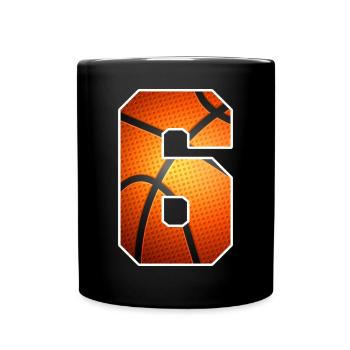 Kinder 6. Geburtstag Basketballspieler 6 Jahre alt - Tasse einfarbig - Schwarz - Vorne