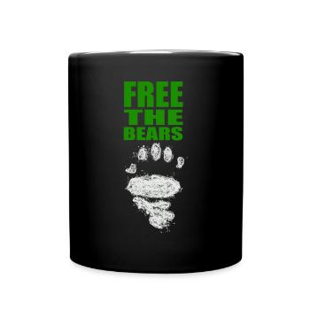 Free the Bears Panda Save Nature Wild Zoo Quote - Full Colour Mug - black - Front