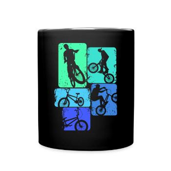 BMX Bike Stunt Jungen Kinder - Tasse einfarbig - Schwarz - Vorne