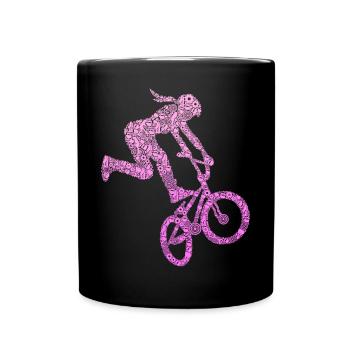 BMX Mädchen Bike Stunt Fahrer Kinder - Tasse einfarbig - Schwarz - Vorne