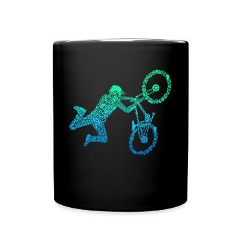 BMX Bike Stunt Jungen Kinder - Tasse einfarbig - Schwarz - Vorne