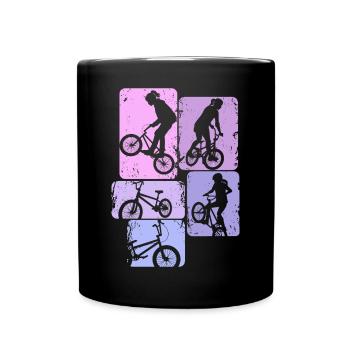 BMX Mädchen Bike Stunt Kinder - Tasse einfarbig - Schwarz - Vorne