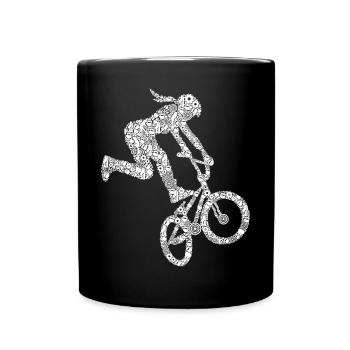 BMX Mädchen Bike Stunt Kinder - Tasse einfarbig - Schwarz - Vorne