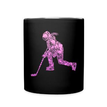 Eishockey Eishockeyspielerin Mädchen Mädchen - Tasse einfarbig - Schwarz - Vorne