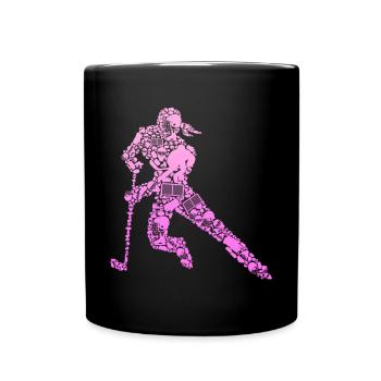 Eishockey Eishockeyspielerin Damen Mädchen - Tasse einfarbig - Schwarz - Vorne