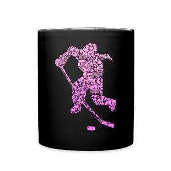 Eishockey Eishockeyspielerin Mädchen Damen - Tasse einfarbig - Schwarz - Vorne