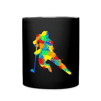 Eishockey Jungen Kinder Männer - Tasse einfarbig - Schwarz - Vorne