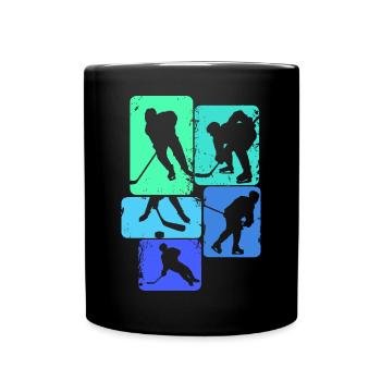 Eishockey Hockey Kinder Jungen Männer - Full Colour Mug - black - Front
