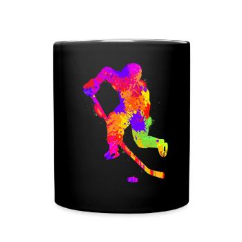 Eishockey Jungen Kinder Männer - Tasse einfarbig - Schwarz - Vorne