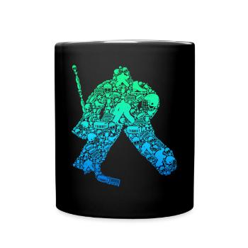 Eishockey Torwart Eishockeyspieler Jungen Kinder - Tasse einfarbig - Schwarz - Vorne