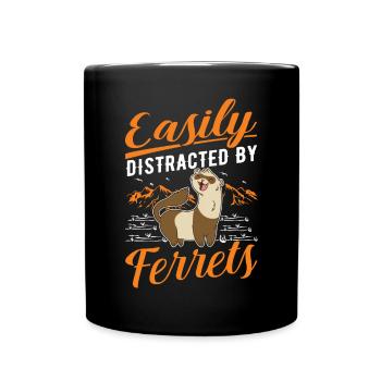 Facilement distrait par Ferrets Frettchen - Mug uni - noir - Devant