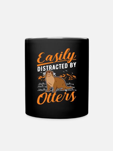 Facilement distrait par Otters Otter Sea Otter - Mug uni - noir