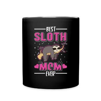 Best Sloth Mom Ever Faultier Mama - Full Colour Mug - black - Front