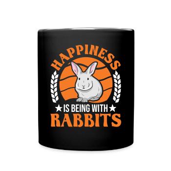 Kaninchen Glück Häschen Hase Kaninchen - Tasse einfarbig - Schwarz - Vorne