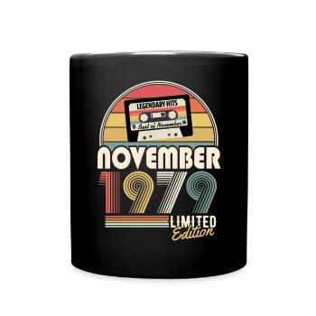 November 1979 Jahrgang Geburtstag Geschenk - Tasse einfarbig - Schwarz - Vorne