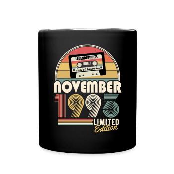 November 1993 Vintage Birthday Gift - Full Colour Mug - black - Front
