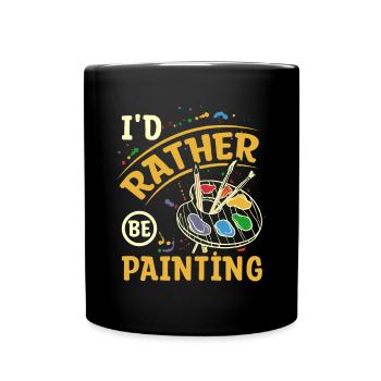 Je préfère peindre - Mug uni - noir - Devant