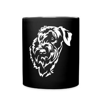 Schnauzer head "Black Edition" - Full Colour Mug - black - Front