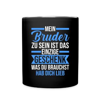 Geschwister Familie Brüder Bruder - Tasse einfarbig - Schwarz - Vorne