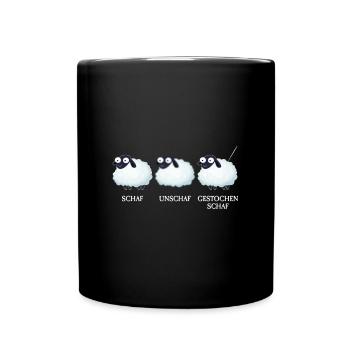 Schaf unschaf - Tasse einfarbig - Schwarz - Vorne