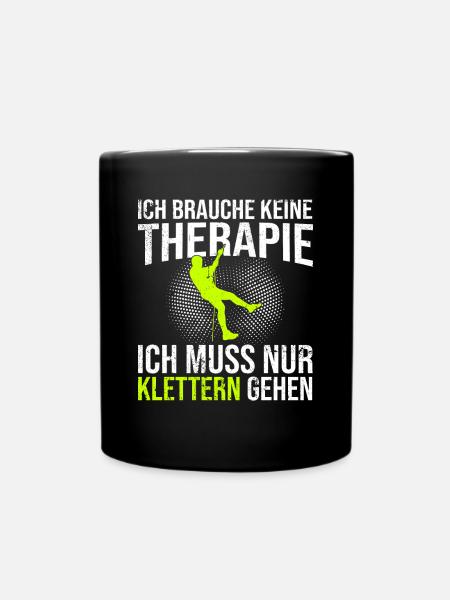 Klettern Therapie Spruch - Tasse einfarbig - Schwarz