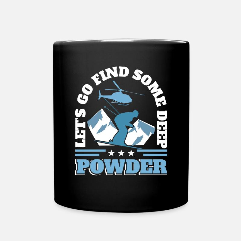Héliski Héliski Hélicoptère Ski - Mug uni - noir
