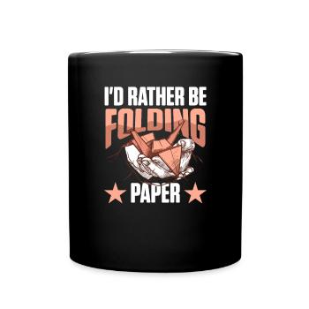 Papier falten Japanischer Kranich Regenbogen Origa - Tasse einfarbig - Schwarz - Vorne