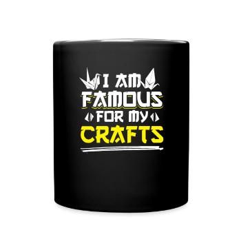 Japan Handwerk Japanisch Patriotisches Origami - Tasse einfarbig - Schwarz - Vorne
