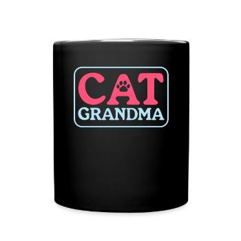 Chats Grand-mère Chat Mama Chat Propriétaire Cadeau - Mug uni - noir - Devant