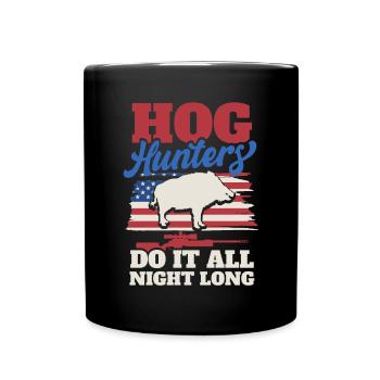 Jagd US Flagge Wildschwein Jäger - Tasse einfarbig - Schwarz - Vorne