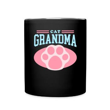 Chats Grand-mère Chat Propriétaire Cadeau - Mug uni - noir - Devant