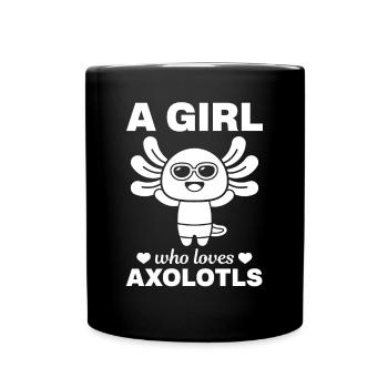 Axolotl Lover - Une fille qui aime Axolotls - Mignon A - Mug uni - noir - Devant