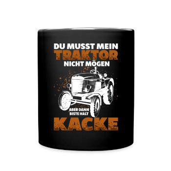 Lustige Landwirt Sprüche Landwirtschaft Bauer - Tasse einfarbig - Schwarz - Vorne