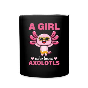 Cute Axolotl Girl - Une fille qui aime Axolotls - Mug uni - noir - Devant