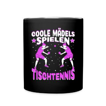 Tischtennisspielerin Coole Mädels spielen Tischten - Tasse einfarbig - Schwarz - Vorne