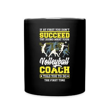 Drôle d’entraîneur de volleyball - Mug uni - noir - Devant